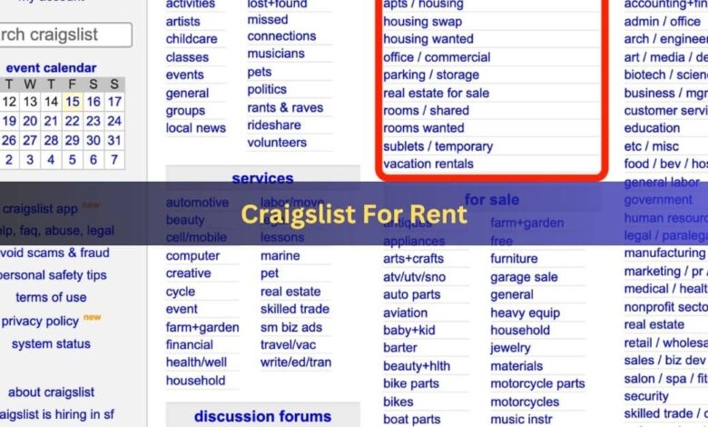 Craigslist For Rent
